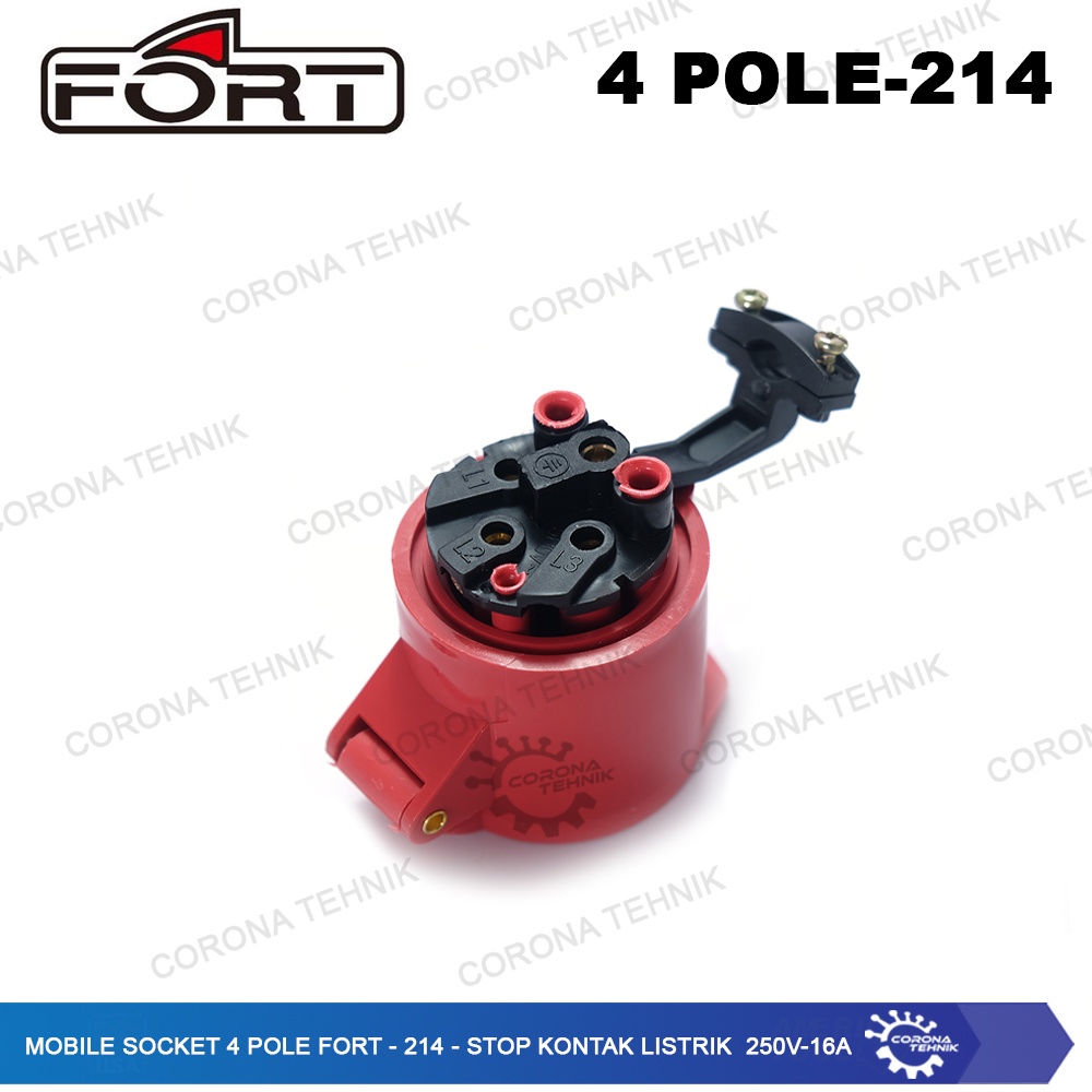 FORT - 214 - Stop Kontak Listrik 250V - 16A Mobile Socket 4 Pole