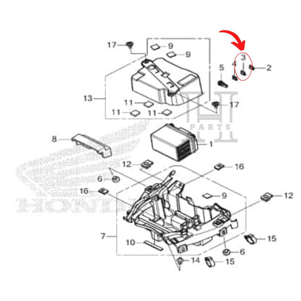 FUSE MINI SEKRING TANCAP BLADE FUSE 20A LOW PROFILE NEW BEAT SCOOPY VARIO 160 GENIO ESP 38221-SNA-A61 ASLI ORIGINAL AHM HGP HONDA