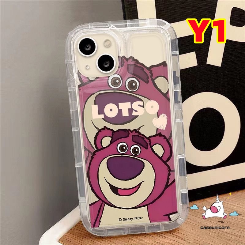 Cute Case Untuk Realme C35 C55 C53 C21Y C11 C33 C12 C15 C25 C25Y C25s C17 C30 C30s 7i 9i 5 6i 5i 5s C20 C20A C3 C1 C2 Lovely Kartun Manyo Strawberry Bear Shockproof Airbag Soft Case