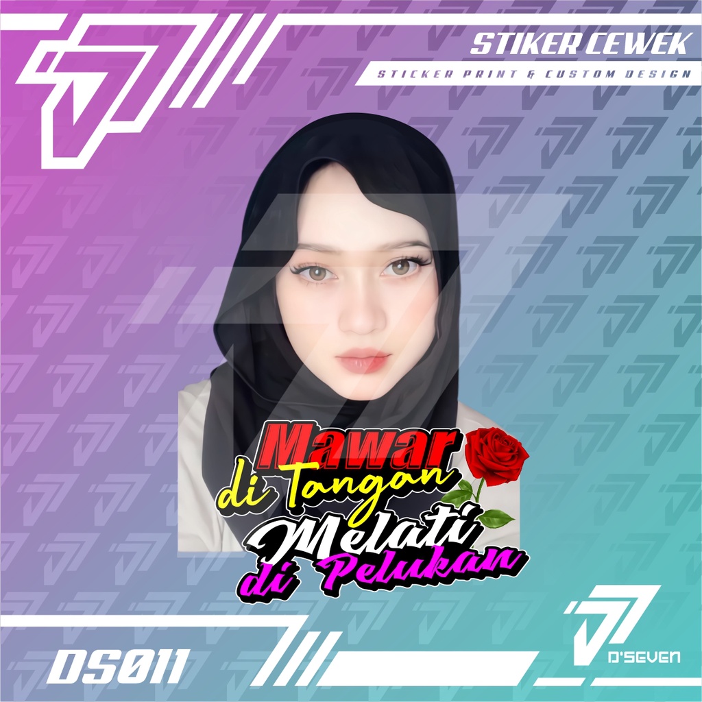 Stiker Foto Cewek Hijab Vector Seksi Custom Bisa Request Foto & Kata-kata - Stiker Mobil / Motor / T