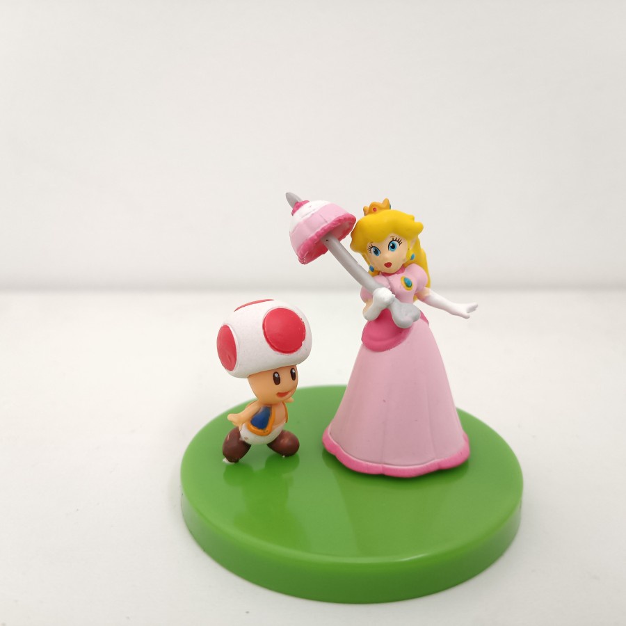Super Mario Figure Princess Peach Toad With Base ORI Nintendo