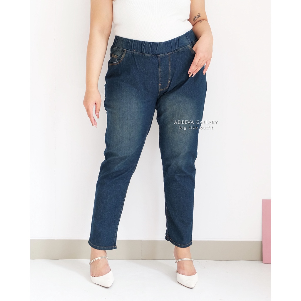 ADEEVA Enjie Pants Jumbo Celana Jeans Stretch Jumbo