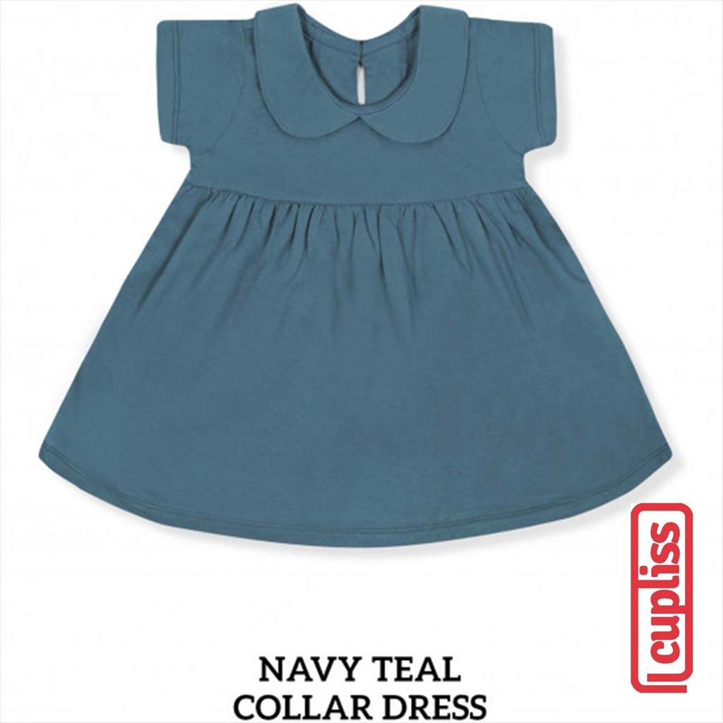 Little Palmerhaus Collar Dress Warna Navy Teal