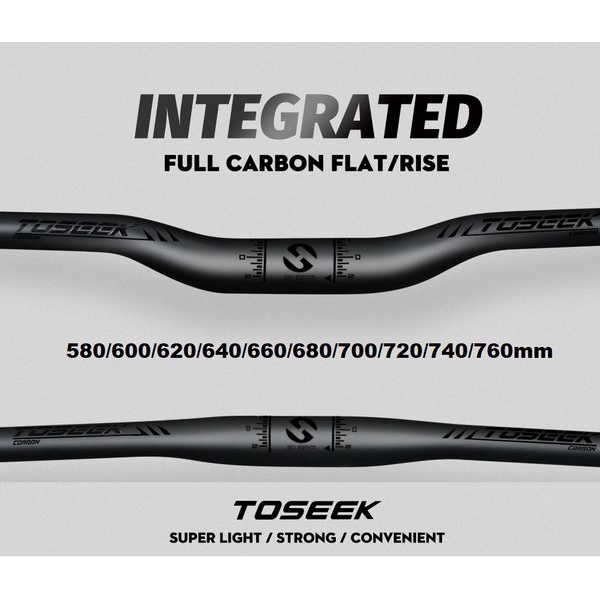 Handlebar CARBON TOSEEK 580 600 620 640 680 700 720 740 760 mm 31.8 flat Rise 18 oversize 600MM 620M