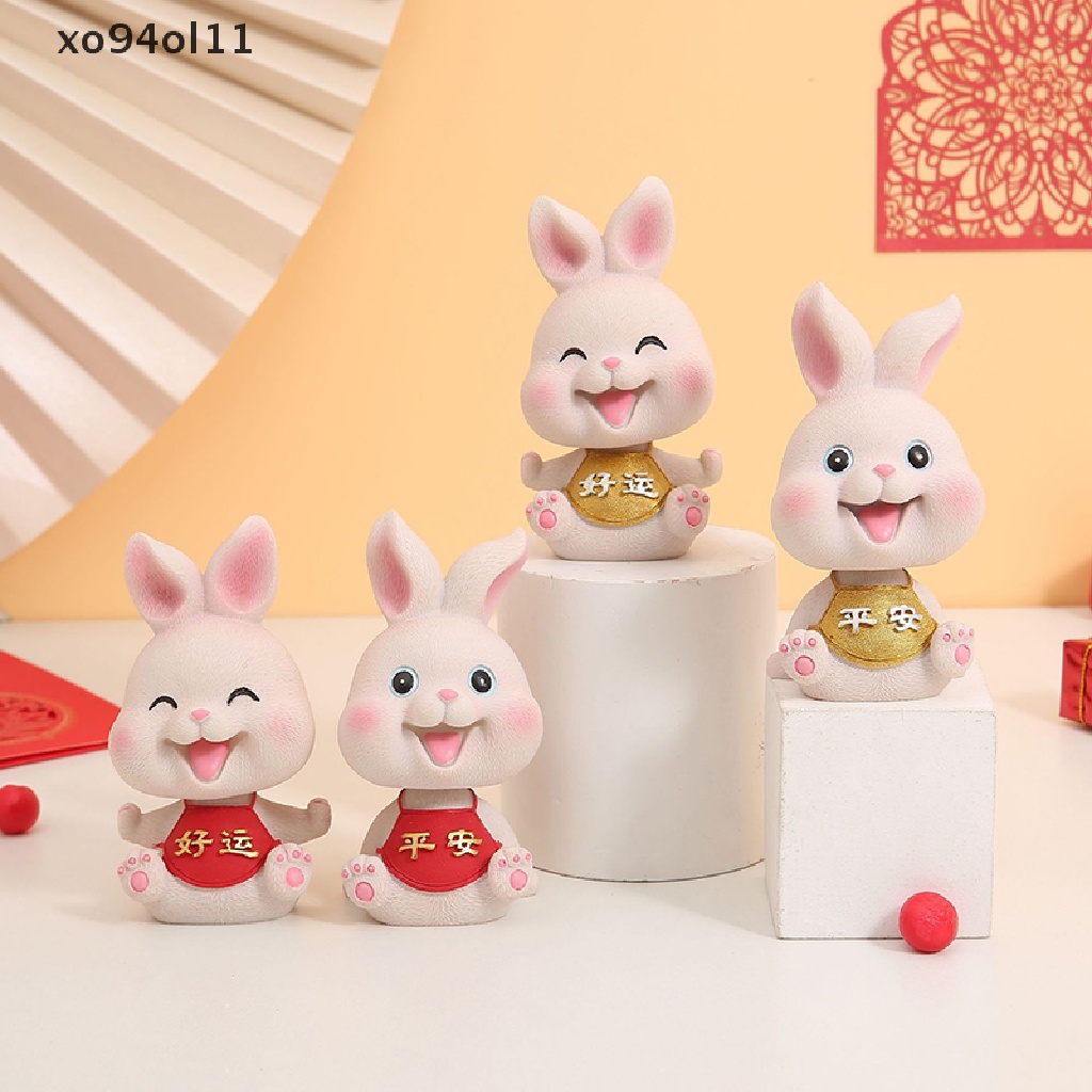 Xo Kawaii Hiasan Mobil Kelinci Dekorasi Tahun Mini Resin Bunny Cute Decoration OL