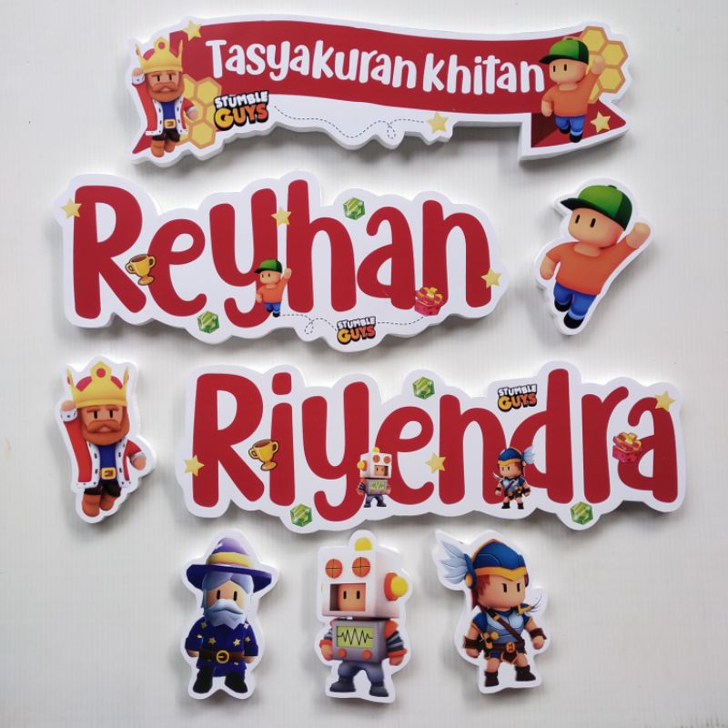 CUSTOM NAMA BACKDROP STEROFOAM TEMA STUMBLE GUYS