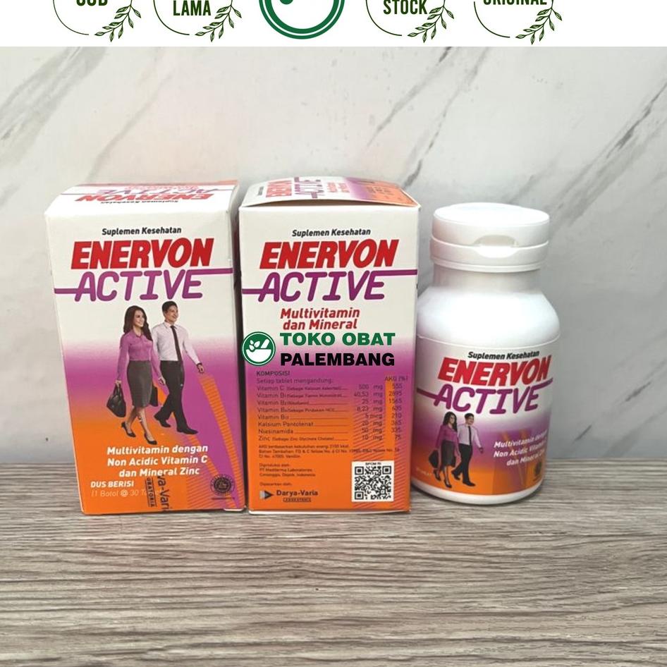 [Bisa Cod] ENERVON ACTIVE BOTOL 30TABLET MULTIVITAMIN DAN MINERAL ENERVON C ACTIVE ENERVON-C ACTIVE 