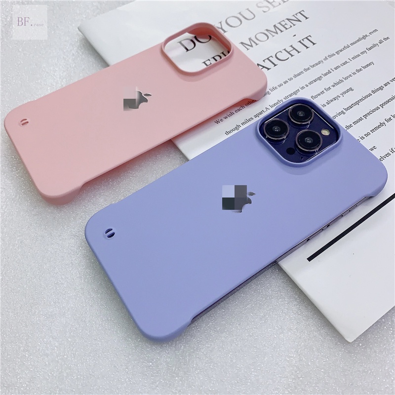 IPHONE Casing PC Tanpa Bingkai Ultra-Tipis Untuk Iphone11Xr X Xsmax14Plus 12mini 13mini Frosting Fingerprinting