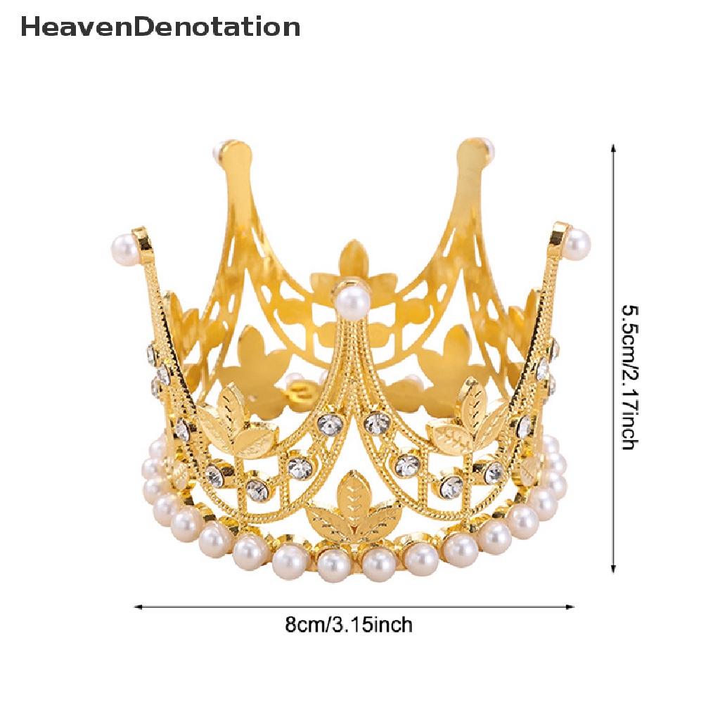 [HeavenDenotation] 1pc Mini Mahkota Putri Tiara Romantis Mutiara Garland Anak Hiasan Rambut Dekorasi Pernikahan Perhiasan Rambut HDV