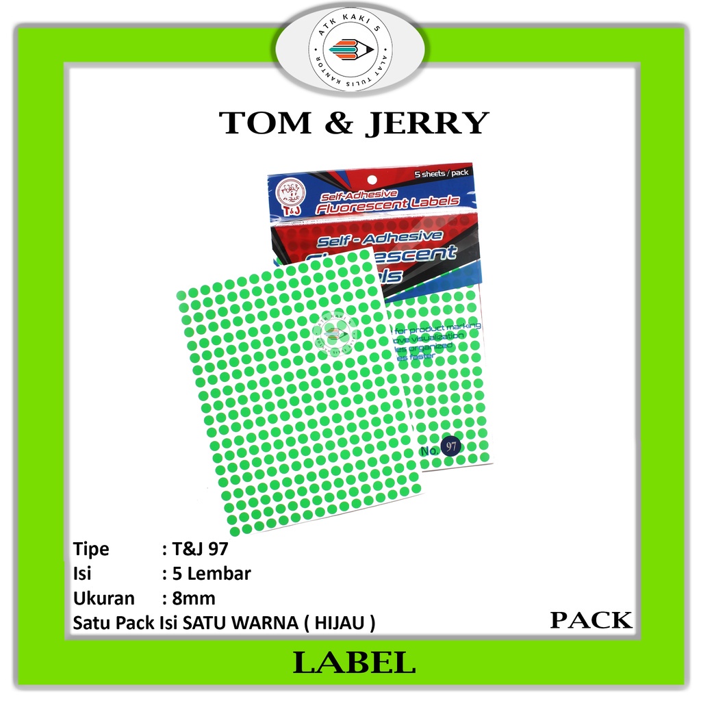 

TOM & JERRY - Label / Sticker Color Green No. 97 - Pad