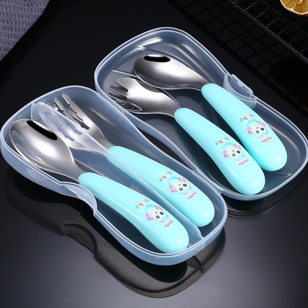 JM0067 Sendok Garpu Set Hello Spoon Fork SD TK Balita Batita Baby Spoon BLW Mpasi Lucu Alat Makan Cantik