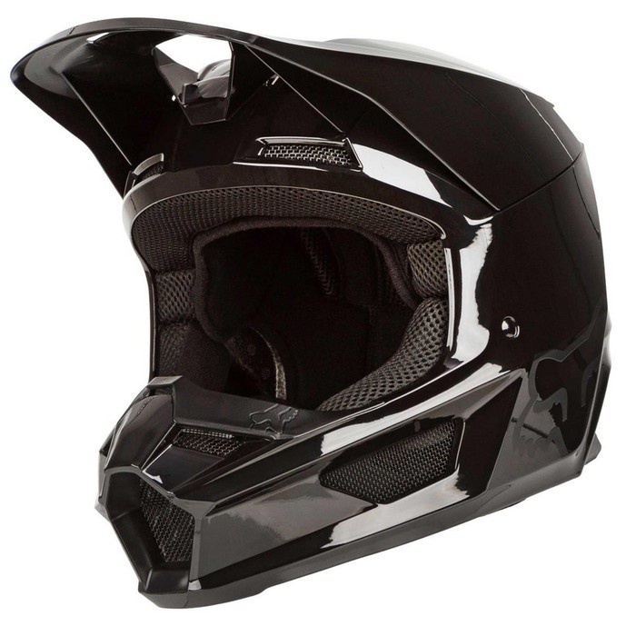 HELM FOX V1 PLAIC HELMET - BLACK GLOSS - M