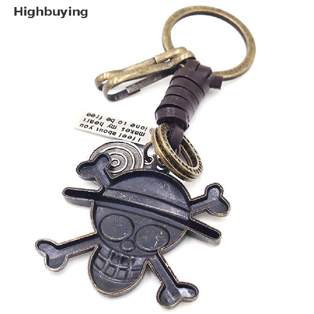 Hbid Perhiasan Fashion Anime Cosplay Aksesoris Punk Retro Gantungan Kunci Liontin Topi Jerami Logo Logam Gantungan Kunci Key Rings Key Holder Glory