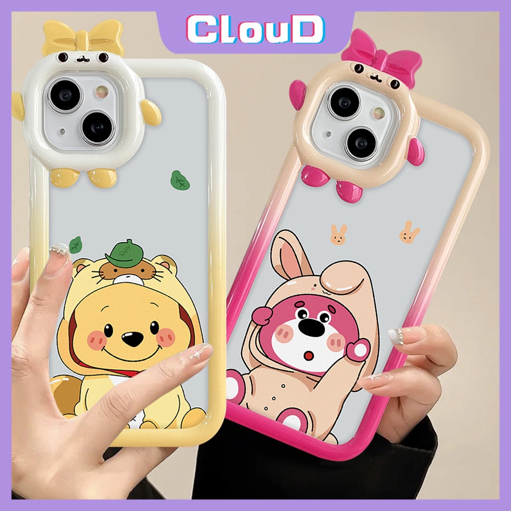 Samsung A14 A04 A50 A13 A73 A03s A04s A02s A12 A04E A32 A30s A33 A52 A53 A11 A21s A71 A50s A03 A51 A31 A52s A22 Beruang Strawberry Lucu Winnie The Pooh Soft Little Monster Lens Case