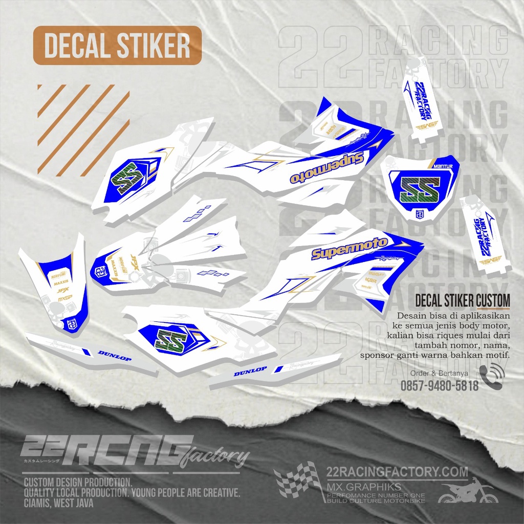 DECAL STIKER CRF / GORDONS/  KLX BF / KLX DTRACKER / KLX S OLD FULL BODY DESAIN COSTUM