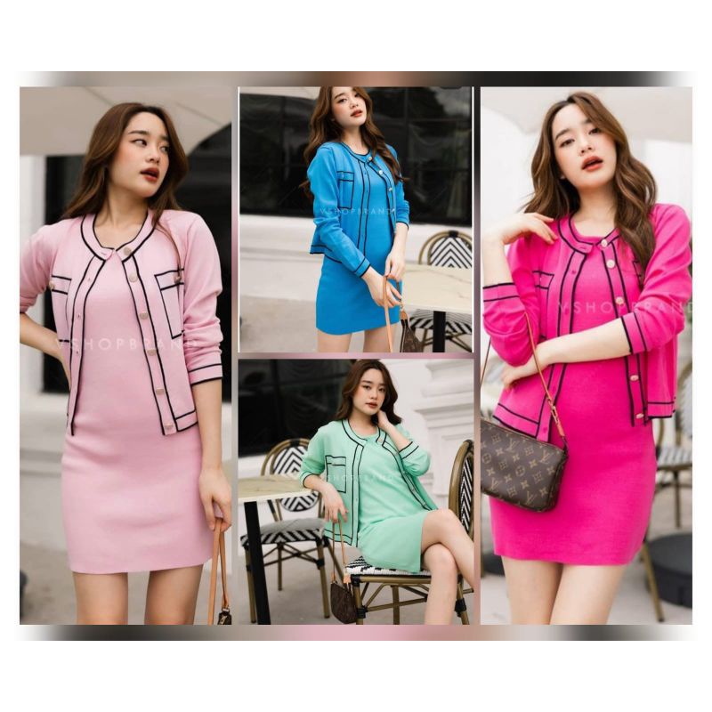 MINI DRESS + CARDIGAN RAJUT