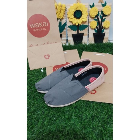 Slip On Terpopuler WK Wanita abu peach