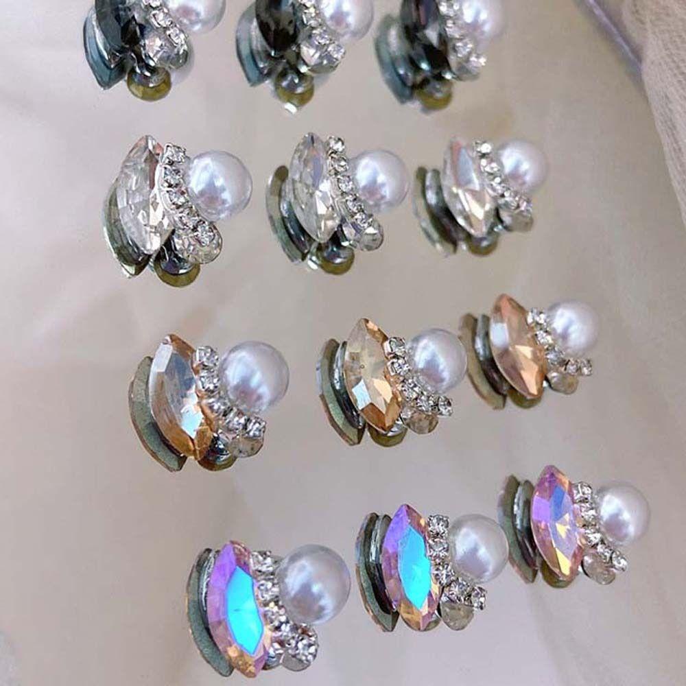 Agustina Kuku Berlian Imitasi Fashion Pesona Kuku Mewah Manikur Aksesoris 3D Nail Drills