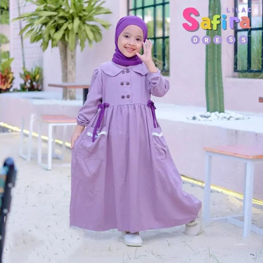 SAFIRA KIDS BAHAN CRINKLE AIRFLOW LD 84 CM PB 100 CM MOTIF POLOS BISA UNTUK USIA 5 - 8 TAHUN BAJU DRESS ANAK PREMPUAN BAJU ANAK LEBARAN ANAK PREMPUAN 2023 BAJU GAMIS ANAK SIMPLE