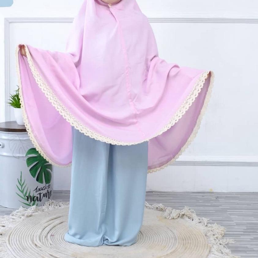 ➸ Mukena Anak Rayon Polos / Mukena Traveling Anak Rayon Premium ✥
