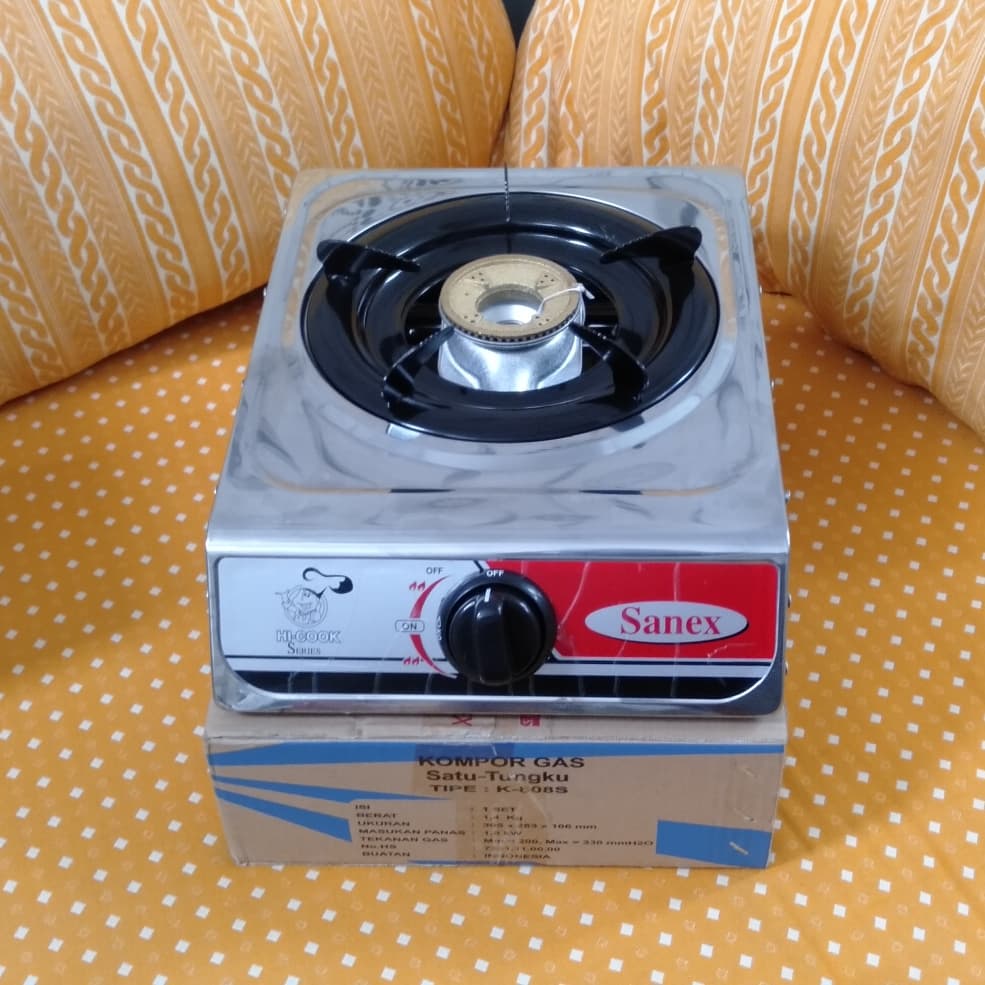 Sanex Kompor Gas 1 Tungku K-808S Stainless Steel ORI BERGARANSI RESMI