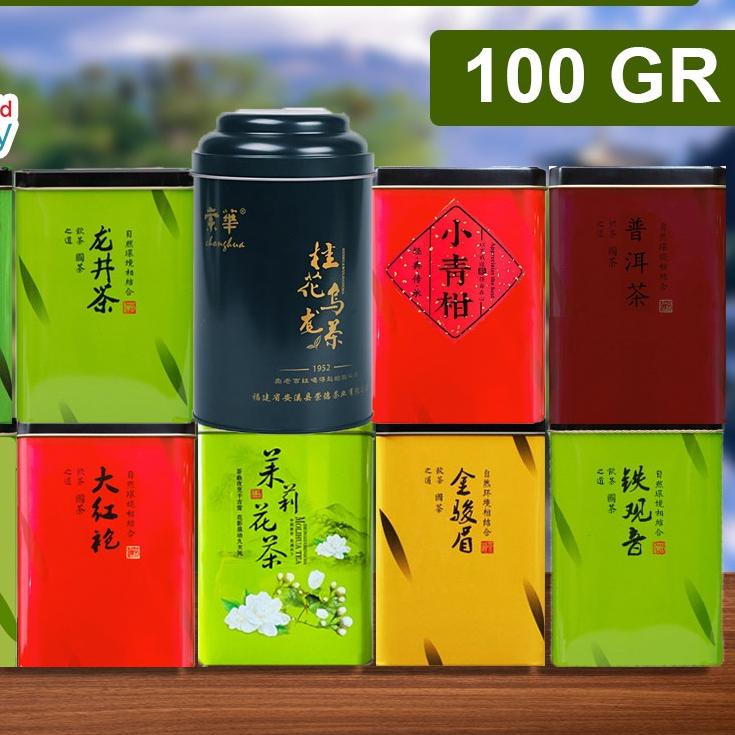 

☀ ( BELI 5 GRATIS 1 ) Teh Cina Chinese Tea Premium Kemasan Kaleng 100 gram Tie guan yin da hong pao bi luo chun jasmine teh hijau premium teh oolong teh jinjunmei teh pu erh cha long jing ➩