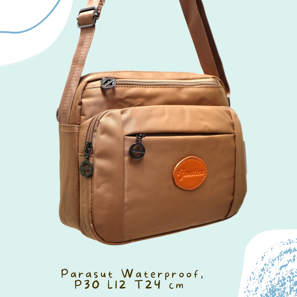 PROMO Tas Samping Slempang Faustine - BAHAN WATERPROOF Banyak Ruang. Parasit Selempang wanita