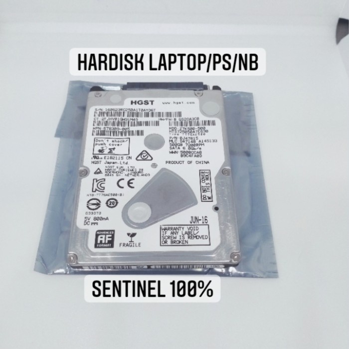 Terlaris Hardisk Laptop 500 Gb Hitachi /Hgst -Hdd Sata 2.5 Inchi