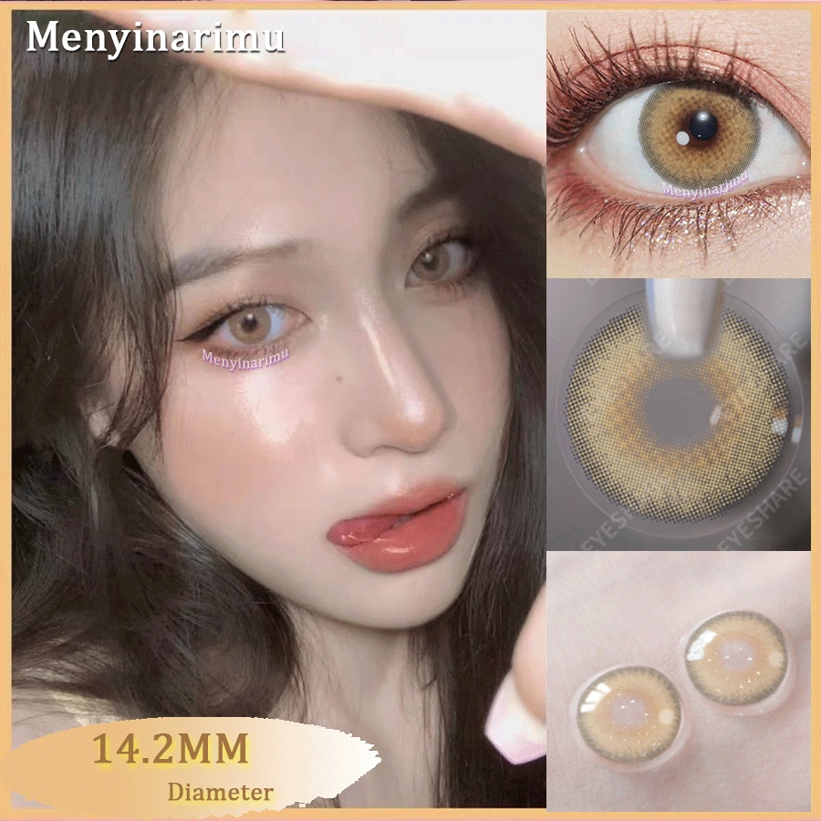 Menyinarimu Lensa Kontak soflen soflens 1Pasang Contact lens Brown Warna Diameter 14-14.5mm softlens softlense softlens