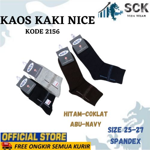 Kaos Kaki Pria NICE 2156 Panjang SEBETIS - Kaus Kaki Kantor / Pakaian kantor