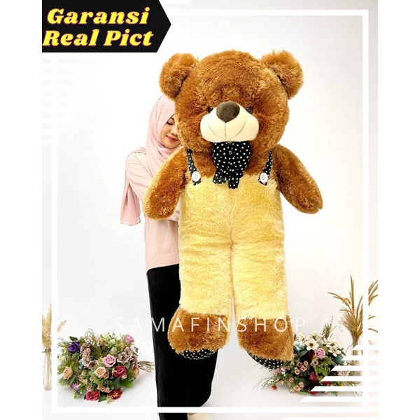 BONEKA TEDDY BEAR JUMBO BERUANG LUCU LEMBUT UKURAN 1.1 METER BISA UKIR NAMA COD