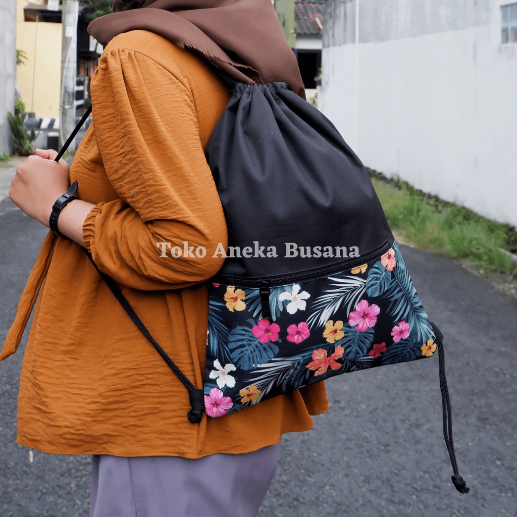 Tas Serut Wanita String Bag Tas Travel Drawstring Bag Tas Ransel Serut Wanita MTS004