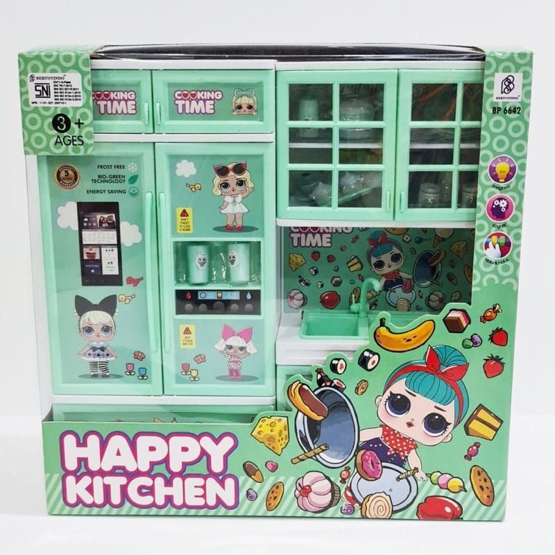 Mainan Anak Perempuan Happy Kitchen Masak Masakan Cooking Play Set / Playset Miniatur Dapur Modern Kitchen Set