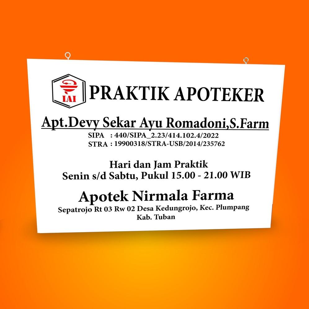 

[KODE H66MJ] Papan Nama Apotek / Apoteker