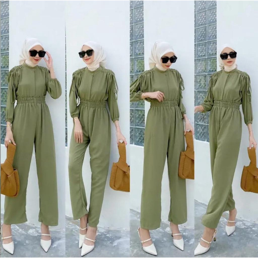 BEFAST - ZEC OOTD WANITA ONESET JUNE / One Set Viola CRINCLE / Fashion Wanita Hijab Style / Oneset Polos Formal / Pakaian Casual Wanita Remaja / Setelan Atasan Lengan Panjang+Celana Panjang / Fashion kekinian Remaja ABG / Oneset Wanita Terlaris