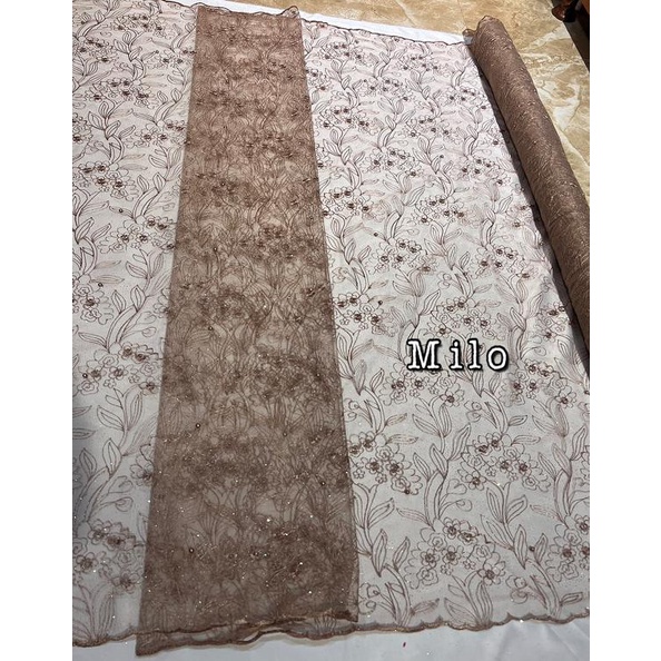 Kain tile akar mutiara /bahan Tulle akar / cocok untuk dress gaun seragaman dll TERBARU