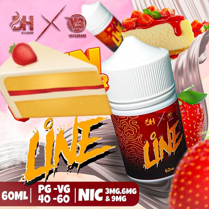 LINE &quot;STRAWBERRY CHEESE CAKE&quot; 60ML BY DH ELIQUID X VAPE BRAND