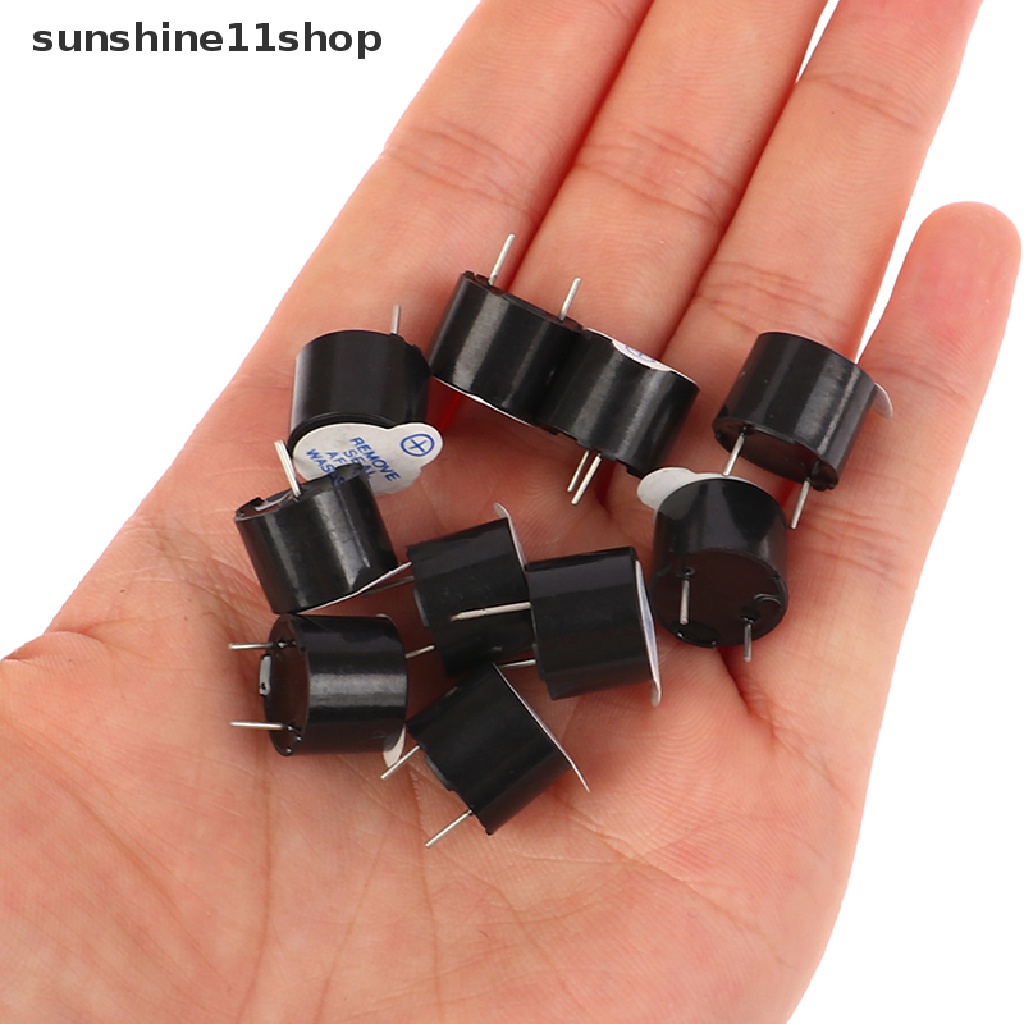 Sho 10PCS Aktif Buzzer 5V Magnetic Panjang Conous Beep Tone 12095mini Plug Speaker N