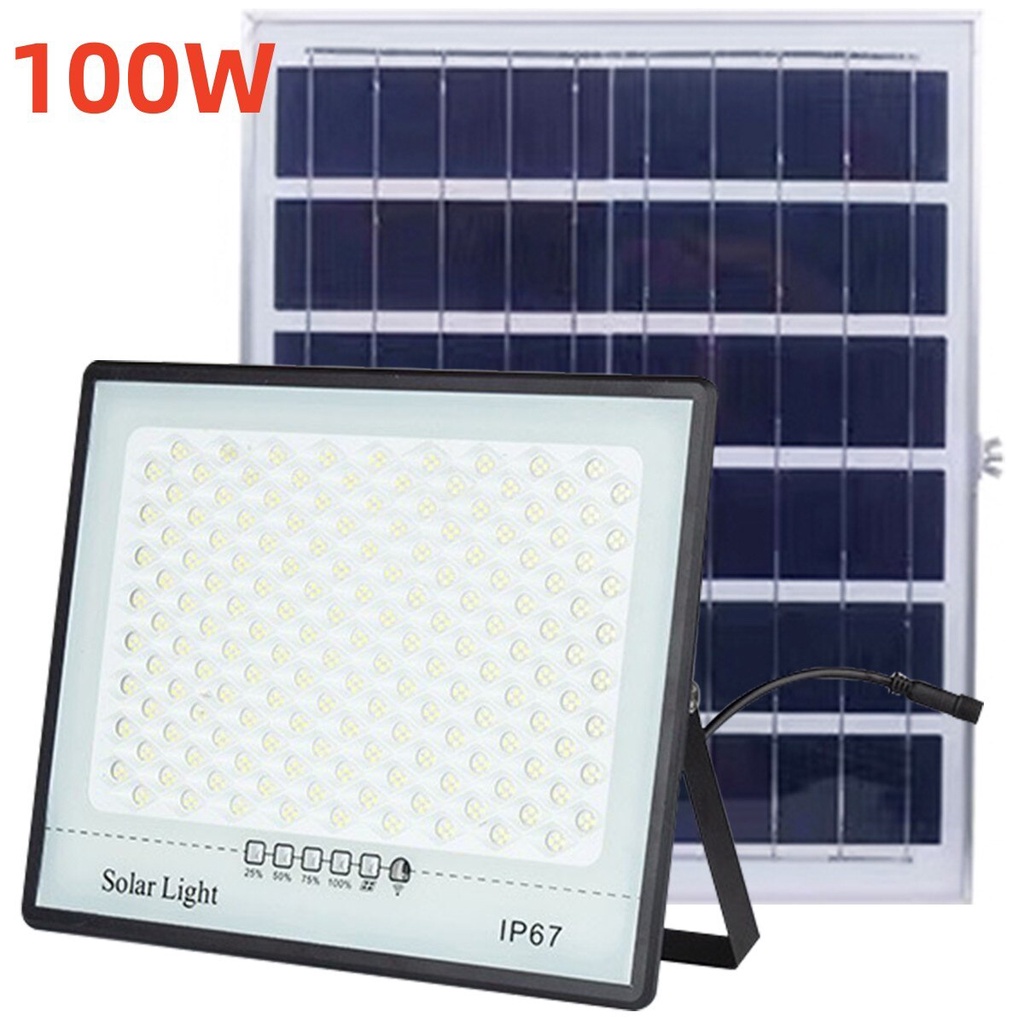 100W LED Solar LED Flood Light with Outdoor Solar Panel and Remote