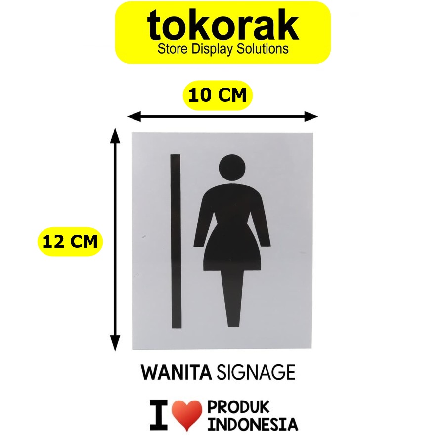 SIGNAGE LOGO WANITA 10X12 CM SIMBOL LOGO PERINGATAN