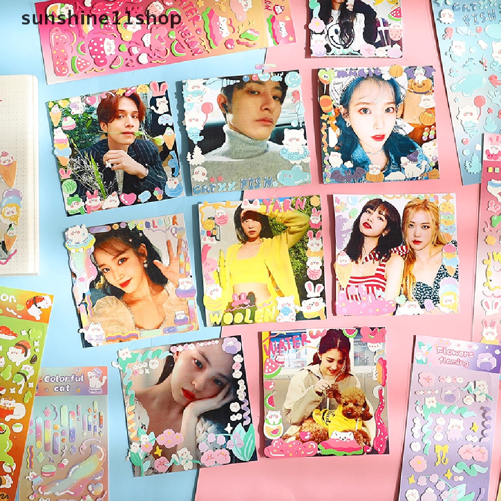 Sho6 /8 /12pcs a pack Kawaii Renda Tepi DIY washi tape scrapbooking diary scene Bingkai Foto Dekorasi Lucu er Alat Tulis Sekolah N