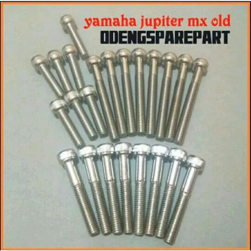 Baut set blok mesin kiri kanan motor yamaha jupiter mx135 old