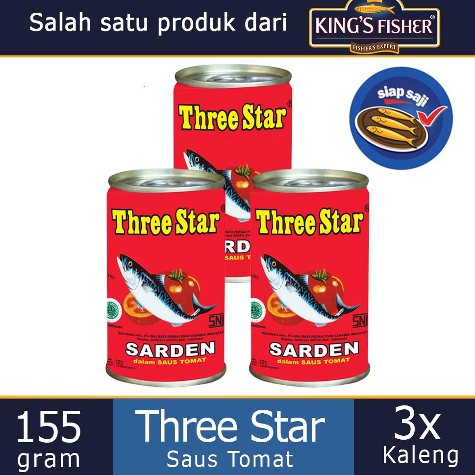 

2.2 Paket 3 Pcs Three Star Sarden mini saus tomat Makanan Kaleng 155 g Perfect
