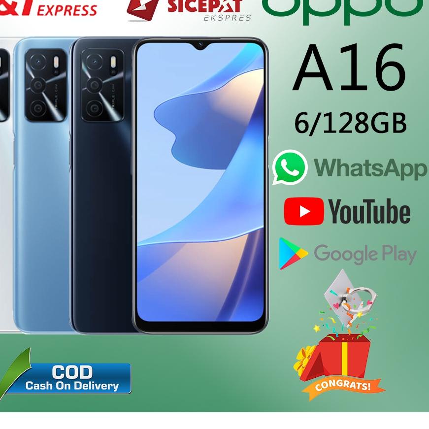 FIF846 HP OPPO A16 Ram 6/128GB Smartphone 4G LET 6.52 inches Dual SIM 8MP+13MP Handphone Indonesia ++