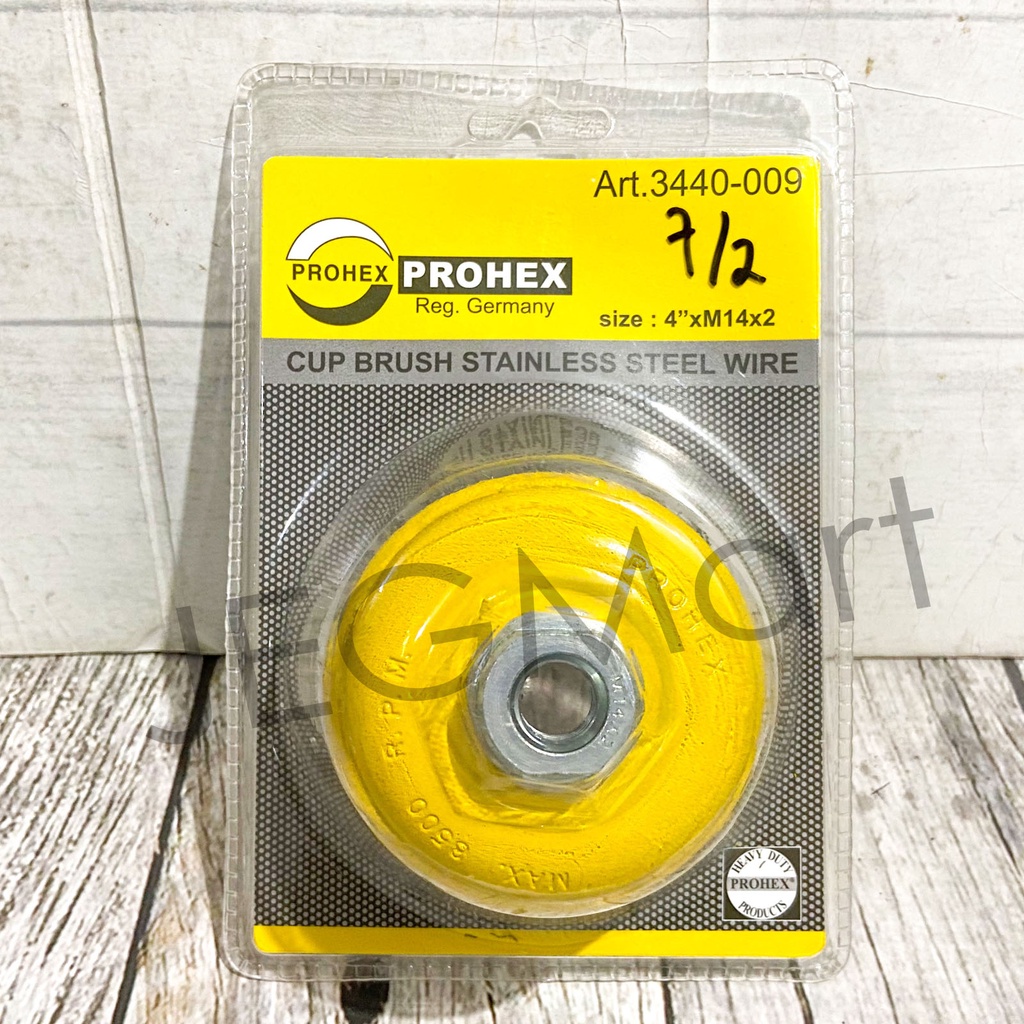 Sikat Mangkok 4 inch Prohex Sikat Kawat PUTIH Gerinda 3440-009