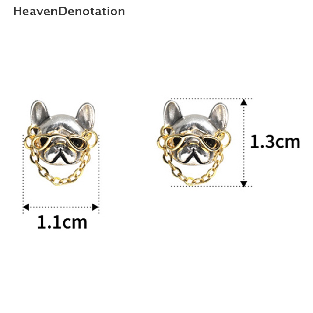 [HeavenDenotation] 1pasang Kreatif Gaya Hip Hop Lucu French Bulldog Stud Earrings Untuk Wanita Gadis Lucu Anting Pesta Perhiasan Hadiah HDV