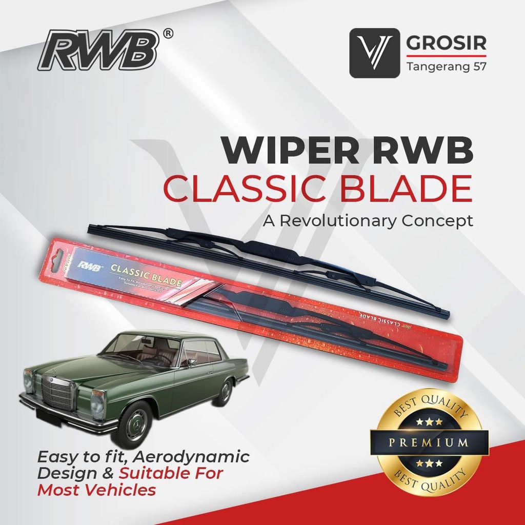 WIPER Mercy Mini W114 W115 1968-1976 Classic Blade RWB 2 PCS