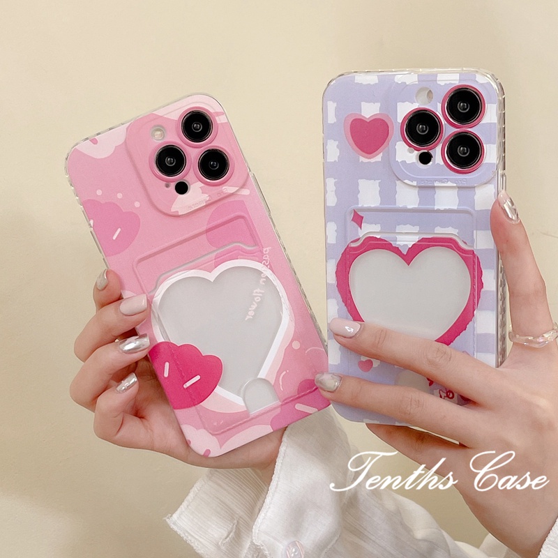 Redmi 12C A1 10C 10A 10 9A 9C 9 9T A1+Note12 11s 10s 9s 11 10 9 8 Pro Poco X3 NFC X3Pro X3 Mi11 12 Lite 11T ProLove Grid Card Holder Casing Ponsel Soft Cover