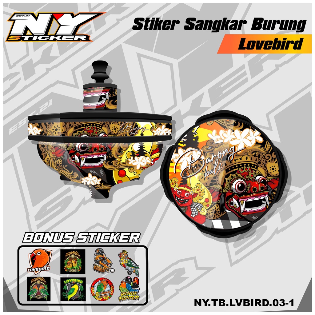Sticker Decal Sangkar Lovebird Model Batman - Stiker Tebok Lovebird Tipe Batman 03