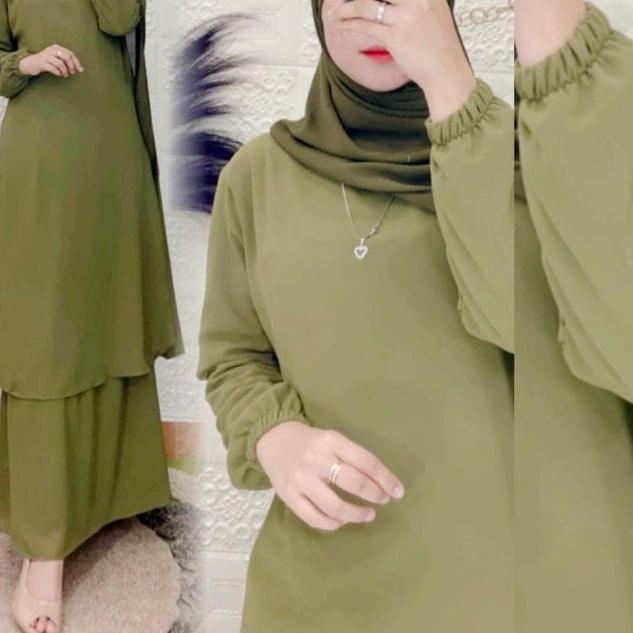 ♕ GAMIS CERUTY POLOS MALAYSIA/ MELAYU - BAHAN CERUTI + FULL PURING (COD) ❂